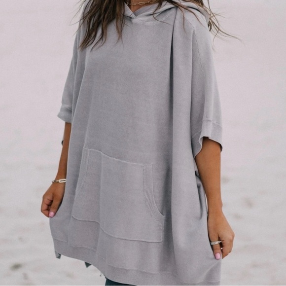 Barefoot Dreams Sunbleached Poncho in Soft Violet - Picture 3 of 12